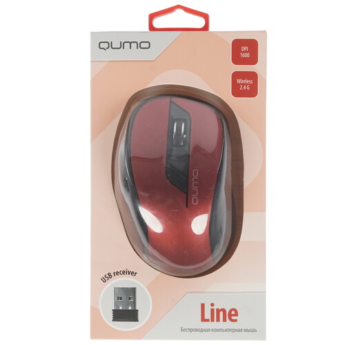 Купить Мышь беспроводная QUMO Office Line Red M62  1352809. Характеристики, отзывы и цены в Донецке