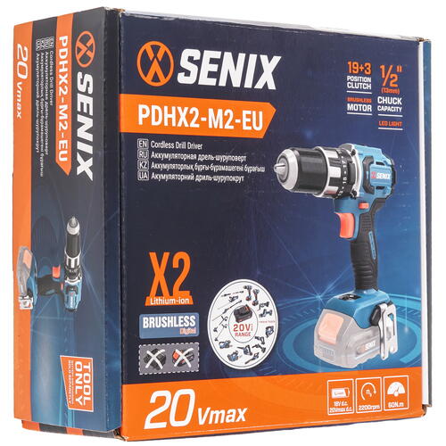 Купить Дрель-шуруповерт SENIX PDHX2-M2-EU 20 Volt Max X2 без ЗУ, без АКБ  9067912. Характеристики, отзывы и цены в Донецке