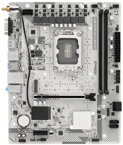 Купить Материнская плата ASRock H610M-X D5 Gen5 WiFi  5922675. Характеристики, отзывы и цены в Донецке