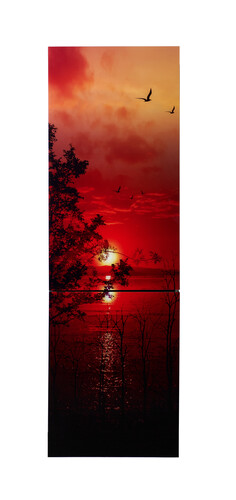 Купить Холодильник с морозильником   ОРСК-175 G glass ZAKAT красный  9280740. Характеристики, отзывы и цены в Донецке