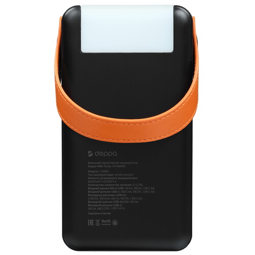 Купить Портативный аккумулятор DEPPA NRG Turbo V4 черный  5605723. Характеристики, отзывы и цены в Донецке