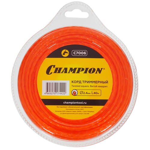 Купить Леска для триммеров Champion Twisted Square C7006  1216082. Характеристики, отзывы и цены в Донецке