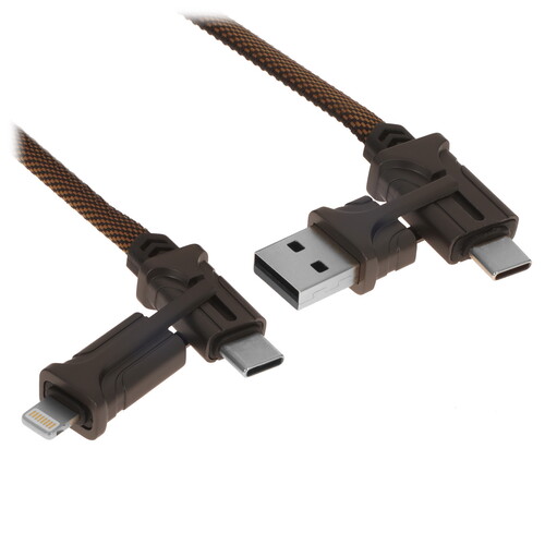Купить Кабель круглый Hoco Lightning 8-pin, USB Type-C - USB 2.0 Type-A, USB Type-C черный 1.2 м  4877801. Характеристики, отзывы и цены в Донецке