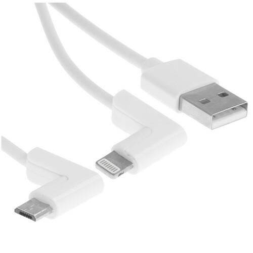 Купить Кабель круглый Hoco Lightning 8-pin, micro USB - USB 2.0 Type-A белый 1.2 м  9244455. Характеристики, отзывы и цены в Донецке