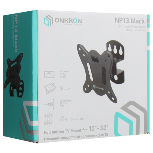 Купить Кронштейн для ТВ ONKRON NP13 черный  4830288. Характеристики, отзывы и цены в Донецке