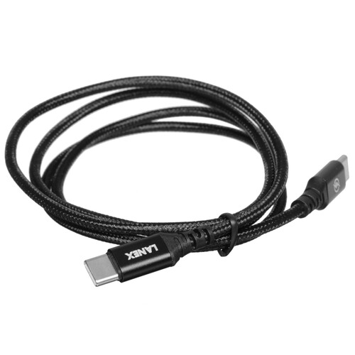 Купить Кабель круглый LANEX USB Type-C - USB Type-C черный 1 м  9280458. Характеристики, отзывы и цены в Донецке