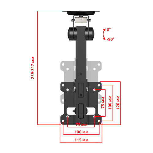 Купить Кронштейн для ТВ UNITEKI SNM3110CB черный  9298830. Характеристики, отзывы и цены в Донецке