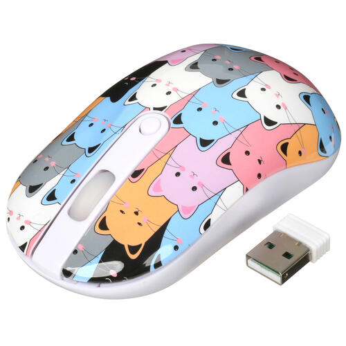 Купить Мышь беспроводная DEXP WM-311WU Many cats  разноцветный  5401832. Характеристики, отзывы и цены в Донецке