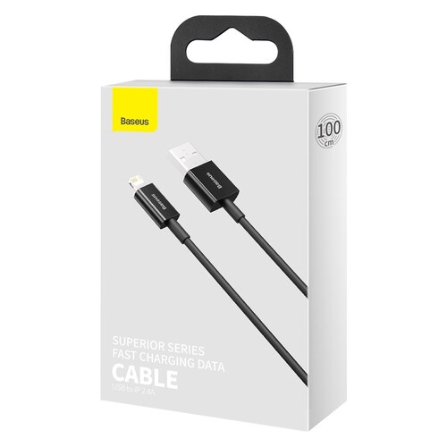 Купить Кабель круглый Baseus Lightning 8-pin - USB 2.0 Type-A черный 1 м  9260699. Характеристики, отзывы и цены в Донецке