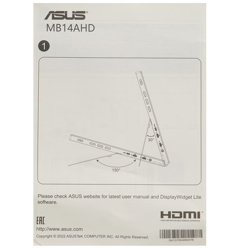 Купить 14" Монитор ASUS ZenScreen Ink MB14AHD черный  5473472. Характеристики, отзывы и цены в Донецке