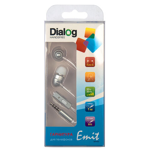 Купить Проводные наушники Dialog ES-F55 серебристый  9904176. Характеристики, отзывы и цены в Донецке
