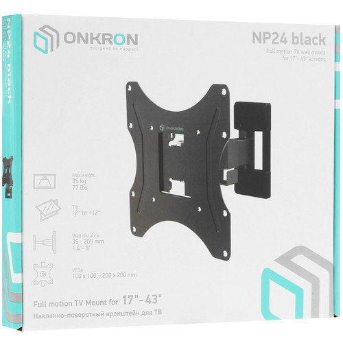 Купить Кронштейн для ТВ ONKRON NP24 черный  4830292. Характеристики, отзывы и цены в Донецке