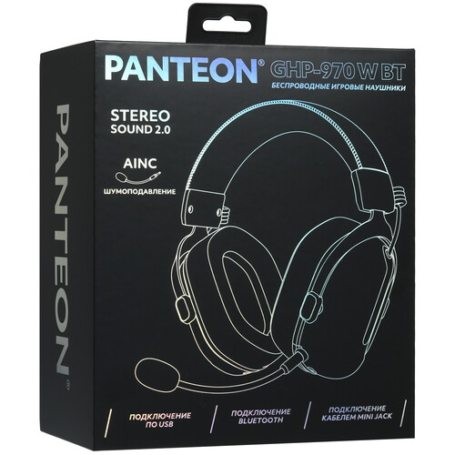Купить Беспроводные/проводные наушники Panteon GHP-970 W BT черный 2024  9207637. Характеристики, отзывы и цены в Донецке