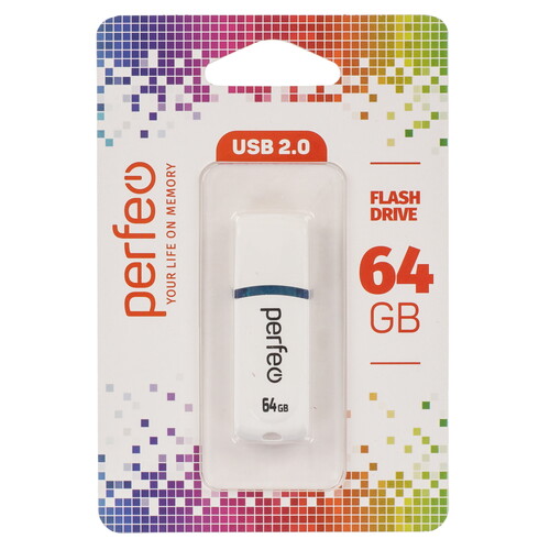 Купить Память USB Flash 64 ГБ Perfeo C09 [PF-C09W064]  9209106. Характеристики, отзывы и цены в Донецке