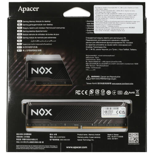 Купить Оперативная память Apacer NOX [AH4U32G26C08YMBAA-2] 32 ГБ  5095709. Характеристики, отзывы и цены в Донецке