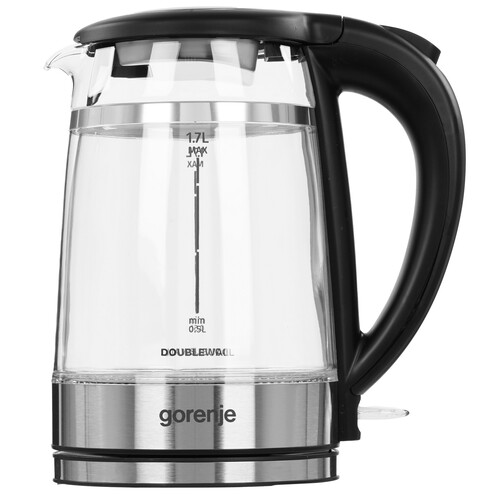 Купить Электрочайник Gorenje K17GDW черный  9183972. Характеристики, отзывы и цены в Донецке
