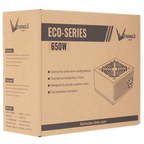 Купить Блок питания Formula ECO-650W  серый  9229610. Характеристики, отзывы и цены в Донецке