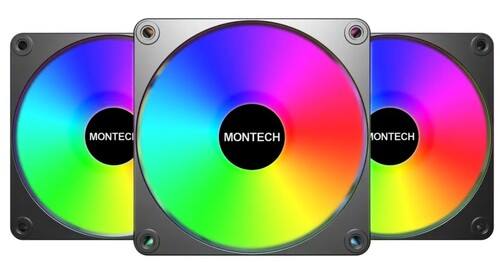 Купить Комплект вентиляторов Montech GF120 V2 ARGB  черный  5633032. Характеристики, отзывы и цены в Донецке