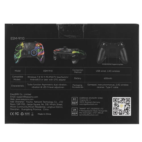 Купить Геймпад беспроводной/проводной EasySMX ESM-9110 черный  9083580. Характеристики, отзывы и цены в Донецке