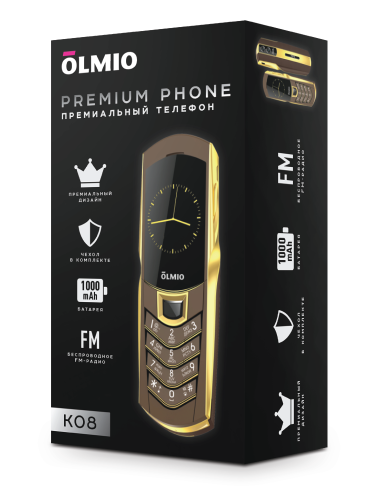 Купить Сотовый телефон Olmio K08 золотистый/коричневый  9156953. Характеристики, отзывы и цены в Донецке