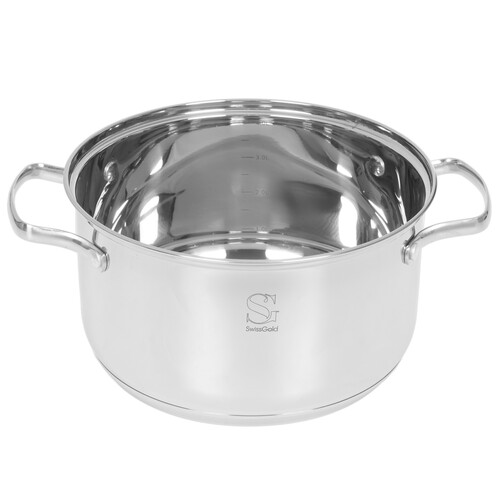 Купить Кастрюля Swisgold Taurus SG-18077 4.7 л 22 см серебристый  9151807. Характеристики, отзывы и цены в Донецке