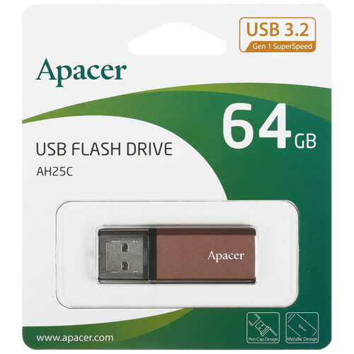 Купить Память USB Flash 64 ГБ Apacer AH25C [AP64GAH25CJ-1]  5634540. Характеристики, отзывы и цены в Донецке