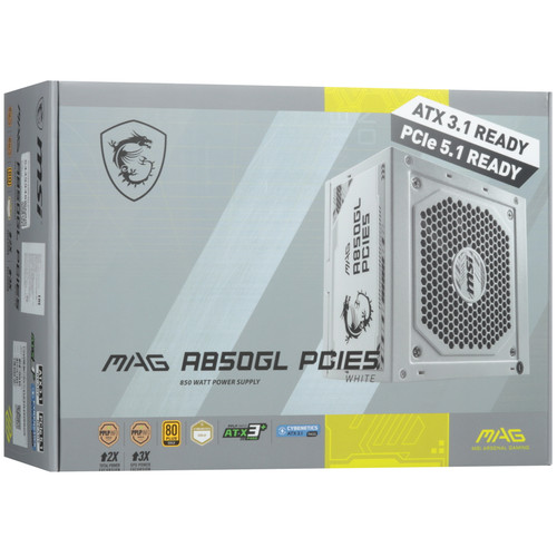 Купить Блок питания MSI MAG A850GL PCIE5 [306-7ZP8A24-CE0] белый  5449948. Характеристики, отзывы и цены в Донецке