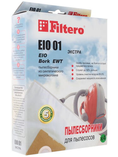 Купить Мешок-пылесборник Filtero EIO 01 белый  1036180. Характеристики, отзывы и цены в Донецке