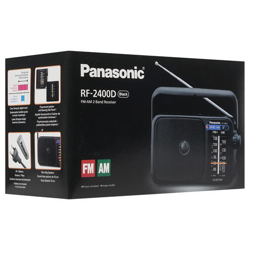 Купить Радиоприемник Panasonic RF-2400DEE-K черный  1272796. Характеристики, отзывы и цены в Донецке