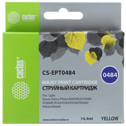 Купить Картридж Cactus CS-EPT0484 желтый  7930544. Характеристики, отзывы и цены в Донецке