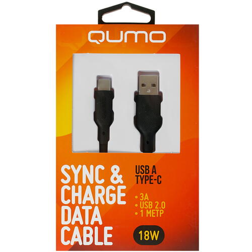 Купить Кабель круглый QUMO USB Type-C - USB черный 1 м  4850188. Характеристики, отзывы и цены в Донецке