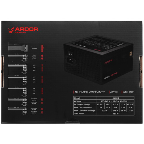 Купить Блок питания ARDOR GAMING ORIGIN 650WG  черный  5610279. Характеристики, отзывы и цены в Донецке