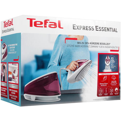 Купить Парогенератор Tefal Express Essential SV6110E0 бордовый  1651889. Характеристики, отзывы и цены в Донецке