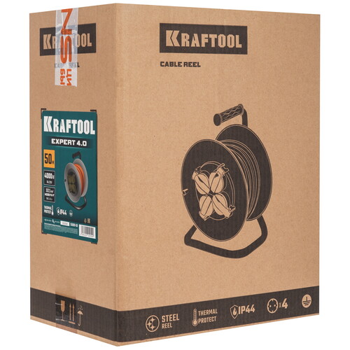Купить Удлинитель силовой KRAFTOOL  55089-50 оранжевый  9172155. Характеристики, отзывы и цены в Донецке