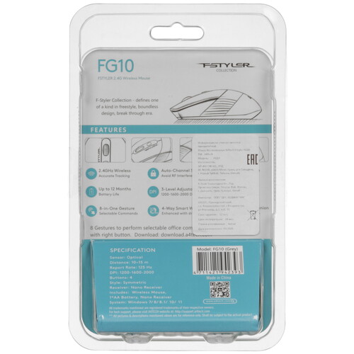 Купить Мышь беспроводная A4Tech Fstyler FG10  черный  5622030. Характеристики, отзывы и цены в Донецке