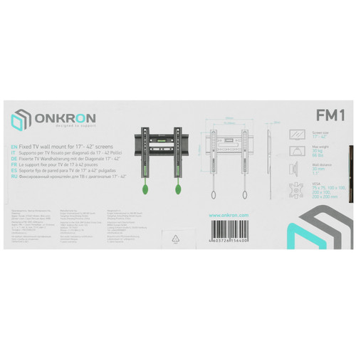 Купить Кронштейн для ТВ ONKRON FM1 черный  4830320. Характеристики, отзывы и цены в Донецке