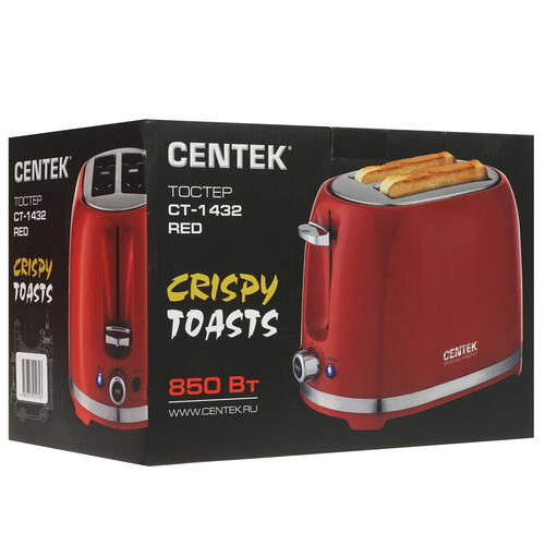 Купить Тостер Centek СТ-1432 красный  8136054. Характеристики, отзывы и цены в Донецке