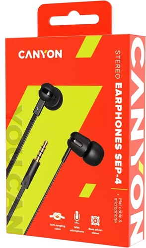 Купить Проводные наушники Canyon SEP-4 черный  9134264. Характеристики, отзывы и цены в Донецке