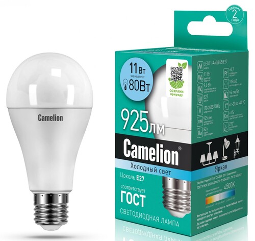 Купить Лампа светодиодная Camelion LED E27/A60/11w/845  5642988. Характеристики, отзывы и цены в Донецке