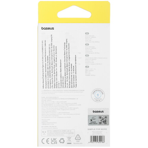 Купить Кабель круглый Baseus Lightning 8-pin - USB Type-C черный 1.2 м  5495767. Характеристики, отзывы и цены в Донецке