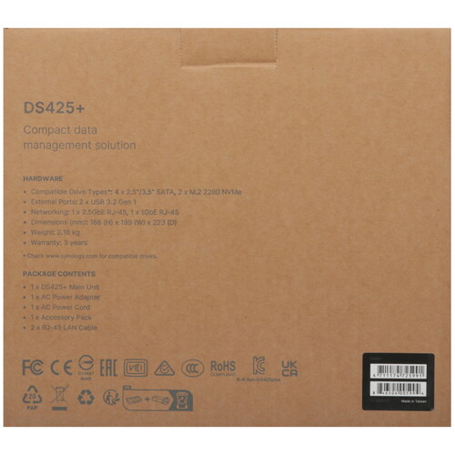 Купить Сетевое хранилище (NAS) Synology DiskStation DS425+  5640462. Характеристики, отзывы и цены в Донецке