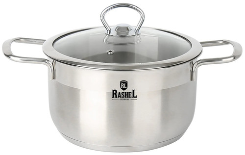 Купить Кастрюля Rashel Гретта R-60 6 л 24 см серебристый  9321072. Характеристики, отзывы и цены в Донецке