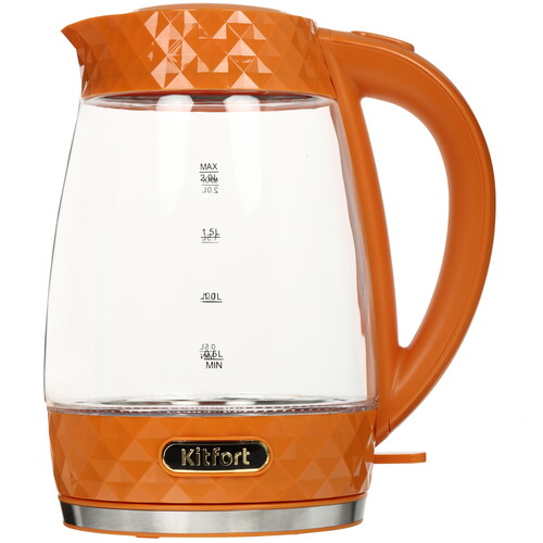 Купить Электрочайник Kitfort КТ-6123-4 оранжевый  5339018. Характеристики, отзывы и цены в Донецке