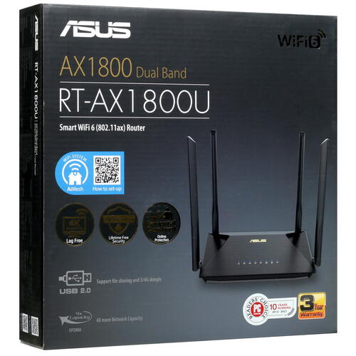 Купить Wi-Fi роутер ASUS RT-AX1800U  5058663. Характеристики, отзывы и цены в Донецке
