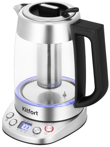 Купить Электрочайник Kitfort КТ-6796 серый  9285141. Характеристики, отзывы и цены в Донецке