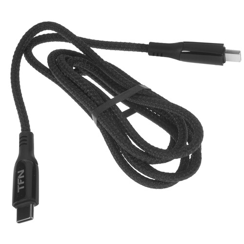 Купить Кабель круглый TFN USB Type-C - USB Type-C черный 1.2 м  5009533. Характеристики, отзывы и цены в Донецке