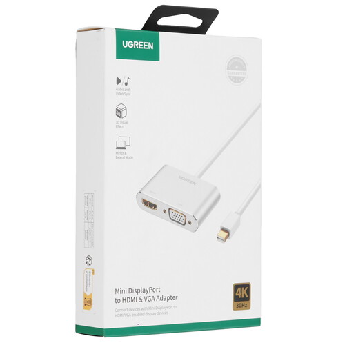 Купить Переходник однонаправленный Ugreen mini DisplayPort - VGA+HDMI, 0.2 м  9155040. Характеристики, отзывы и цены в Донецке