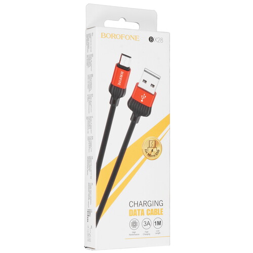 Купить Кабель круглый Borofone micro USB - USB 2.0 Type-A красный 1 м  5475169. Характеристики, отзывы и цены в Донецке