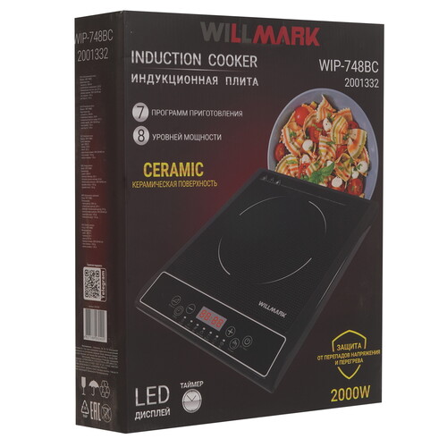 Купить Плита компактная электрическая WILLMARK WIP-748BC черный  9269594. Характеристики, отзывы и цены в Донецке