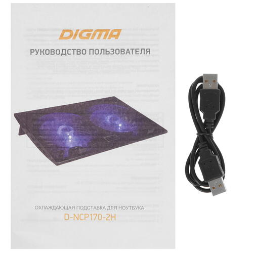 Купить Охлаждающая подставка Digma D-NCP170-2H черный  4852683. Характеристики, отзывы и цены в Донецке